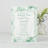 Mint Green Rose Hochzeit Probe Dinner Einladung (Stehend Vorderseite)