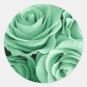 MINT GREEN Rose - Hochzeit Umschlag Aufkleber