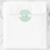 Mint Green Round Custom Polka Dotted Vielen Dank Runder Aufkleber (Tasche)