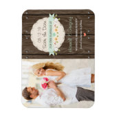 Mint Green Rustic Floral Boho Save the Date Magnet (Vertikal)
