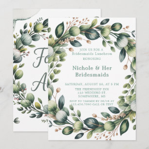 Mint Green & Sage Eucalyptus Bridesmaids Luncheon Einladung