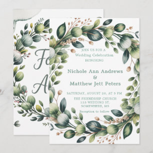 Mint Green & Sage Green Eucalyptus Wedding Einladung