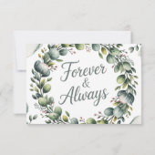 Mint Green & Sage Green Eucalyptus Wedding Save The Date (Rückseite)