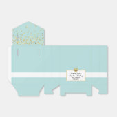 Mint Green Sage White Gold Heart Wedding Geschenkschachtel (Ungefaltet)