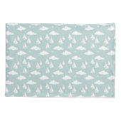 Mint Green Sailboat Muster Pair Pair Pillowcases Kissenbezug (Rückseite-Links)