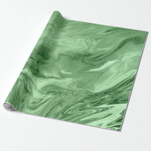 Mint Green Salvia Greenery Marble Molten Metal Geschenkpapier