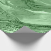 Mint Green Salvia Greenery Marble Molten Metal Geschenkpapier (Ecke)