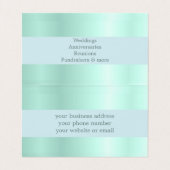 Mint Green Satin Look Minimal Elegant Beruflich Visitenkarten (Innenseite Aufgefaltet)