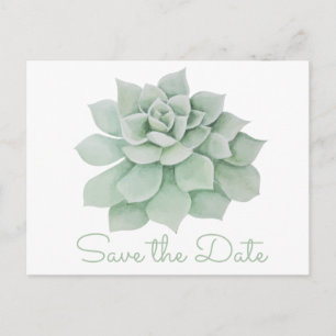 Mint Green Save the Date Sukkulent Cactus Wedding Ankündigungspostkarte