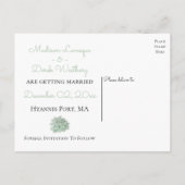 Mint Green Save the Date Sukkulent Cactus Wedding Ankündigungspostkarte (Rückseite)