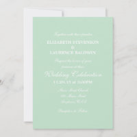 Mint Green Schlicht Simple Wedding Einladung