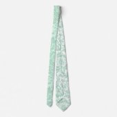 Mint-Green schöne Blume Muster Krawatte (Rückseite)