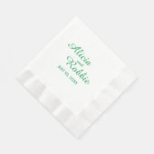 Mint Green Script Name Wedding Serviette (Ecke)