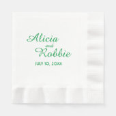 Mint Green Script Name Wedding Serviette (Vorderseite)