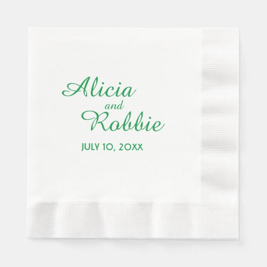 Mint Green Script Name Wedding Serviette (Vorderseite)