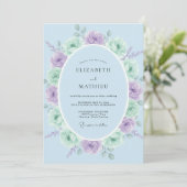 Mint Green Serene Springtime Wedding Einladung (Stehend Vorderseite)