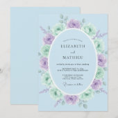 Mint Green Serene Springtime Wedding Einladung (Vorne/Hinten)