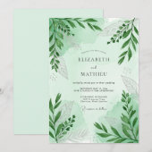 Mint Green Serene Woodland Wedding Einladung (Vorne/Hinten)