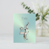 Mint Green Sheen Tischnummer (Stehend Vorderseite)