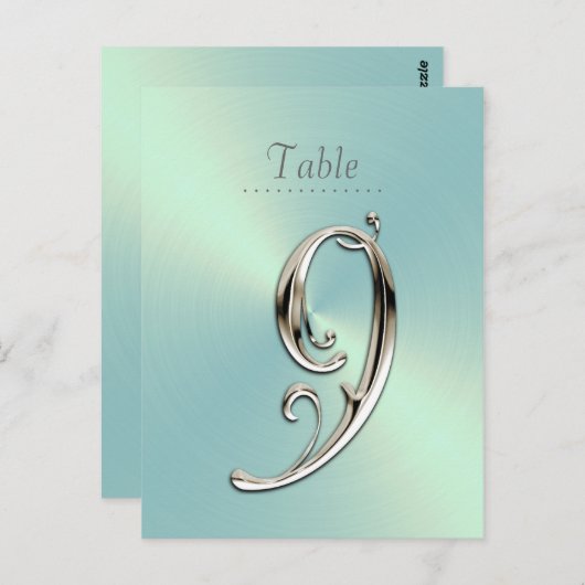 Mint Green Sheen Tischnummer (Vorne/Hinten)