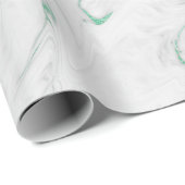 Mint Green Silver Grau Weiß Marmor Shiny Glam Geschenkpapier (Rolleneckpunkt)