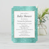 Mint Green Sparkle Einladung (Stehend Vorderseite)