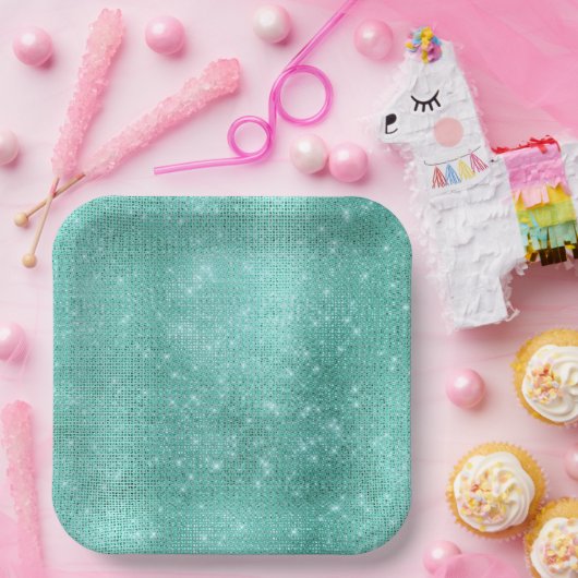 Mint Green Sparkle Pappteller (Party)