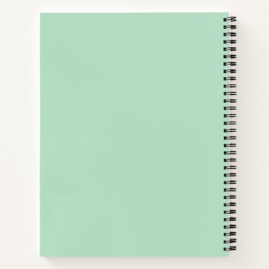 Mint Green Spiral Notebook für stilvolle Notizen Notizblock (Rückseite)