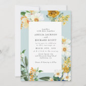 Mint green Spring Garden Wildflowers wedding Einladung (Vorderseite)