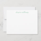 Mint Green Stilvoll Moderne Elegante Girly Script Mitteilungskarte (Vorderseite)