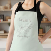 Mint Green | Stilvolle Floral Employee Schürze