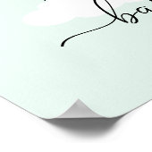 Mint Green Stork Baby Dusche Willkommen Poster (Ecke)