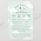 Mint Green Stork Baby Predictions Game (Vorne/Hinten)