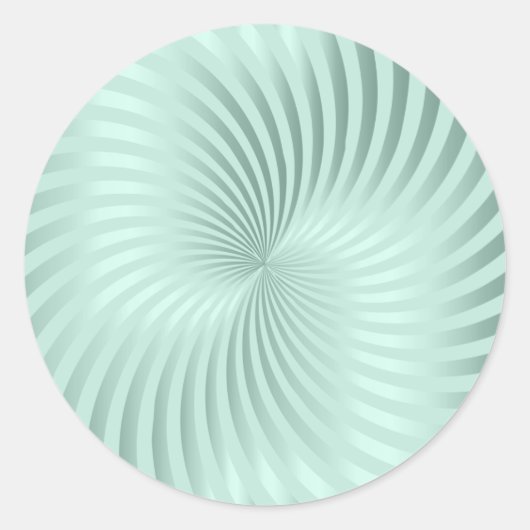 Mint Green Stripe Spiral Umschlag Aufkleber (Vorderseite)