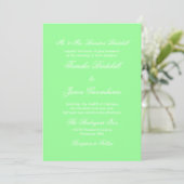 Mint Green stylish ergänzend Color Wedding Einladung (Stehend Vorderseite)