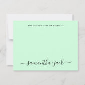 Mint Green Stylish Script Elegant Minimalist Mitteilungskarte (Vorderseite)