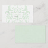 Mint Green subtle Damask Hochzeitsfeiern Platzkart Platzkarte (Vorne/Hinten)