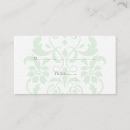 Mint Green subtle Damask Hochzeitsfeiern Platzkart Platzkarte