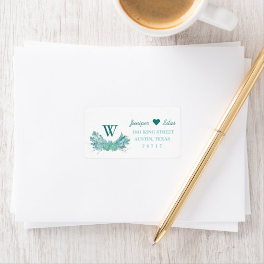 Mint Green succulent Return Address Label Adressaufkleber (Insitu)