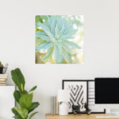 Mint Green SucculentCactus Blume Art Print Poster (Heimbüro)