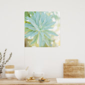 Mint Green SucculentCactus Blume Art Print Poster (Küche)