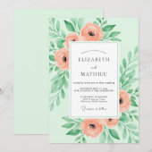 Mint Green Sumptuous Spring Wedding Einladung (Vorne/Hinten)