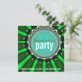 Mint Green Sunshine Blume Geburtstagsparty Einladung (Stehend Vorderseite)