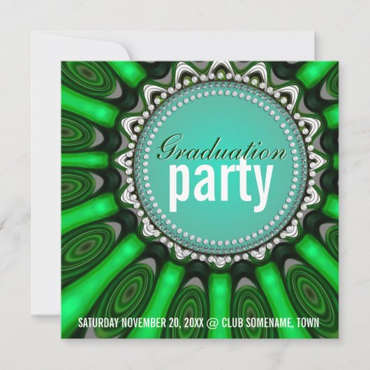 Mint Green Sunshine Blume Geburtstagsparty Einladung (Vorderseite)