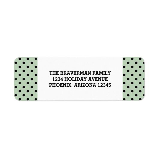 Mint Green Sweet Polka Dot Holiday Address Labels (Vorne)