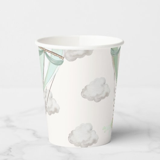 Mint Green Teddy Bären Hot Air Ballon Pappbecher (Links)