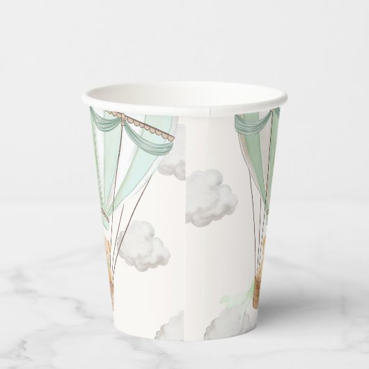 Mint Green Teddy Bären Hot Air Ballon Pappbecher (Rechts)