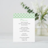 Mint Green Trellis Menu Postkarte (Stehend Vorderseite)