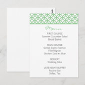 Mint Green Trellis Menu Postkarte (Vorne/Hinten)