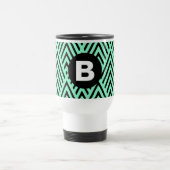 Mint Green Trendy Chevron Pattern Monogram Reisebecher (Mittel)